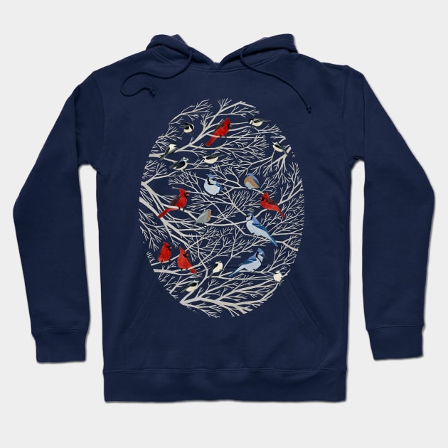 Winter Birds Hoodie by Golden Section